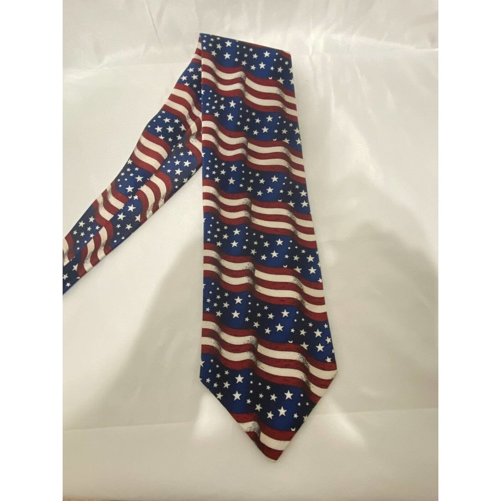 America Flag Neck Tie Stars & Stripes Fourth of July Memorial Day Patriotic